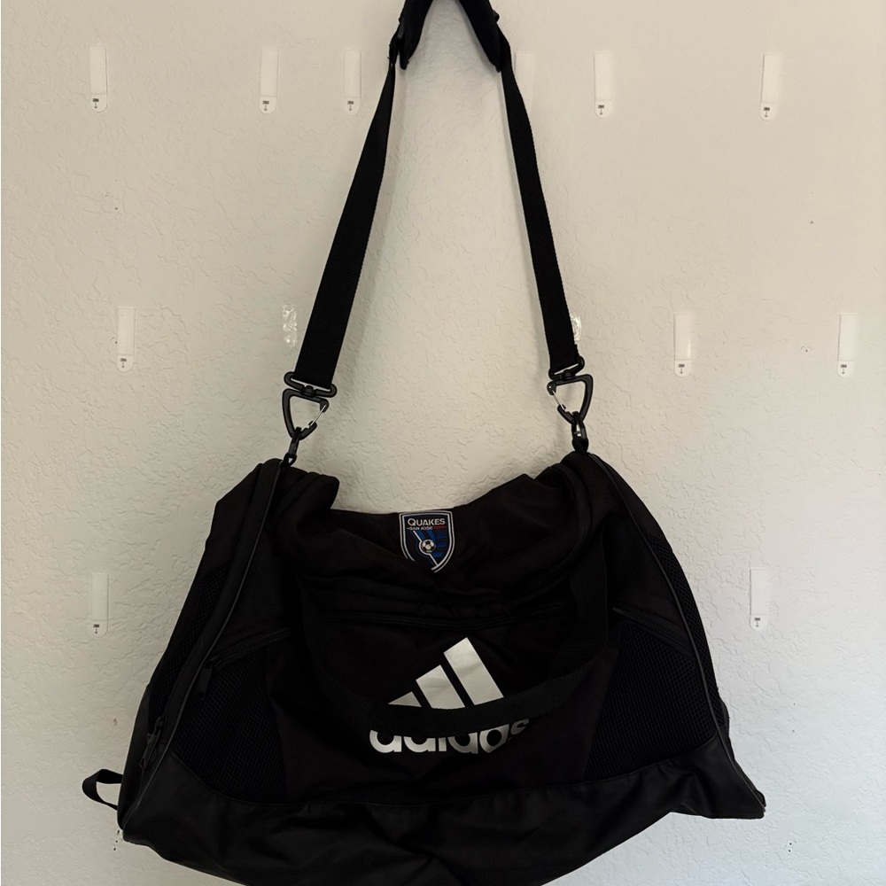 Adidas Black Sports Oversized Duffel Bag- San Jose Earthquakes Crest
